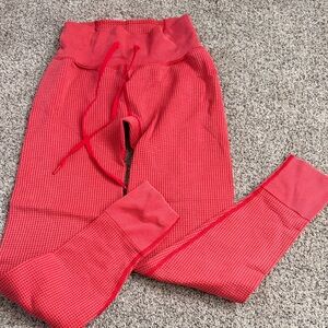 Victoria’s Secret pink waffle knit legging joggers size small